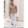 imageCOOFANDY Mens Long Sleeve Dress Shirt Plaid Collar Casual Button Down ShirtsKhaki