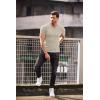 imageCOOFANDY Mens Muscle T Shirts Stretch Short Sleeve V Neck Bodybuilding Workout Tee Shirts Ribbed Knit ShirtLight Khaki
