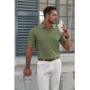 imageCOOFANDY Mens Polo Shirt Short Sleeve Moisture Wicking QuickDry Golf Polo Athletic Tennis Collared TShirtsArmy Green