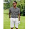 imageCOOFANDY Mens Polo Shirt Short Sleeve Moisture Wicking QuickDry Golf Polo Athletic Tennis Collared TShirtsDark Grey