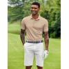 imageCOOFANDY Mens Polo Shirt Short Sleeve Moisture Wicking QuickDry Golf Polo Athletic Tennis Collared TShirtsKhaki