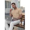 imageCOOFANDY Mens Polo Shirt Short Sleeve Moisture Wicking QuickDry Golf Polo Athletic Tennis Collared TShirtsKhaki