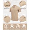 imageCOOFANDY Mens Polo Shirt Short Sleeve Moisture Wicking QuickDry Golf Polo Athletic Tennis Collared TShirtsKhaki