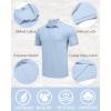 imageCOOFANDY Mens Polo Shirt Short Sleeve Moisture Wicking QuickDry Golf Polo Athletic Tennis Collared TShirtsLight Blue