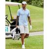 imageCOOFANDY Mens Polo Shirt Short Sleeve Moisture Wicking QuickDry Golf Polo Athletic Tennis Collared TShirtsLight Blue