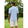 imageCOOFANDY Mens Polo Shirt Short Sleeve Moisture Wicking QuickDry Golf Polo Athletic Tennis Collared TShirtsLight Blue
