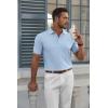 imageCOOFANDY Mens Polo Shirt Short Sleeve Moisture Wicking QuickDry Golf Polo Athletic Tennis Collared TShirtsLight Blue