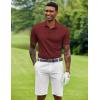 imageCOOFANDY Mens Polo Shirt Short Sleeve Moisture Wicking QuickDry Golf Polo Athletic Tennis Collared TShirtsWine Red