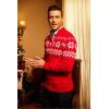 imageCOOFANDY Mens Quarter Zip Up Sweaters Slim Fit Lightweight Mock Neck Pullover Casual Polo SweatersChristmas Red