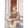 imageCOOFANDY Mens Quarter Zip Up Sweaters Slim Fit Lightweight Mock Neck Pullover Casual Polo SweatersDark Khaki