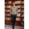 imageCOOFANDY Mens Quarter Zip Up Sweaters Slim Fit Lightweight Mock Neck Pullover Casual Polo SweatersDark Khaki