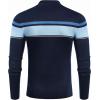 imageCOOFANDY Mens Quarter Zip Up Sweaters Slim Fit Lightweight Mock Neck Pullover Casual Polo SweatersStripeblue