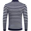 imageCOOFANDY Mens Quarter Zip Up Sweaters Slim Fit Lightweight Mock Neck Pullover Casual Polo SweatersStripenavy Blue White