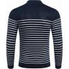 imageCOOFANDY Mens Quarter Zip Up Sweaters Slim Fit Lightweight Mock Neck Pullover Casual Polo SweatersStripewhite Navy