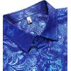 imageCOOFANDY Mens Rose Shiny Shirt Luxury Flowered Printed Button Down ShirtRoyal Blue Long Sleeve