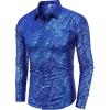 imageCOOFANDY Mens Rose Shiny Shirt Luxury Flowered Printed Button Down ShirtRoyal Blue Long Sleeve
