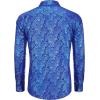 imageCOOFANDY Mens Rose Shiny Shirt Luxury Flowered Printed Button Down ShirtRoyal Blue Long Sleeve