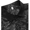 imageCOOFANDY Mens Rose Shiny Shirt Luxury Flowered Printed Button Down ShirtSilver Long Sleeve