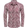 imageCOOFANDY Mens Rose Shiny Shirt Luxury Flowered Printed Button Down ShirtWine Red Long Sleeve
