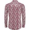 imageCOOFANDY Mens Rose Shiny Shirt Luxury Flowered Printed Button Down ShirtWine Red Long Sleeve