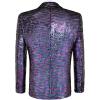 imageCOOFANDY Mens Sequin Blazer Tuxedo Party Prom Wedding Tuxedo One Button JacketBlue Purple