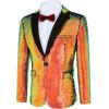 imageCOOFANDY Mens Sequin Blazer Tuxedo Party Prom Wedding Tuxedo One Button JacketBright Gold