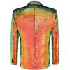 imageCOOFANDY Mens Sequin Blazer Tuxedo Party Prom Wedding Tuxedo One Button JacketBright Gold
