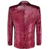 imageCOOFANDY Mens Sequin Blazer Tuxedo Party Prom Wedding Tuxedo One Button JacketRose Pink