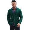 imageCOOFANDY Mens Shawl Collar Cardigan Sweater Slim Fit Button Down Cable Knitted Sweater with PocketsGreen