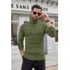imageCOOFANDY Mens Slim Fit Turtleneck Sweater Casual Pullover Sweater Basic Twist Patterned Knitted SweaterArmy Greennew