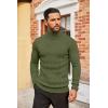 imageCOOFANDY Mens Slim Fit Turtleneck Sweater Casual Pullover Sweater Basic Twist Patterned Knitted SweaterArmy Greennew