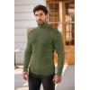 imageCOOFANDY Mens Slim Fit Turtleneck Sweater Casual Pullover Sweater Basic Twist Patterned Knitted SweaterArmy Greennew
