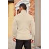 imageCOOFANDY Mens Slim Fit Turtleneck Sweater Casual Pullover Sweater Basic Twist Patterned Knitted SweaterBeigenew