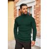 imageCOOFANDY Mens Slim Fit Turtleneck Sweater Casual Pullover Sweater Basic Twist Patterned Knitted SweaterGreen