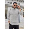imageCOOFANDY Mens Slim Fit Turtleneck Sweater Casual Pullover Sweater Basic Twist Patterned Knitted SweaterLight Greynew
