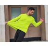 imageCOOFANDY Mens Sun Protection Shirts Long Sleeve Rash Guard Swim TShirts Lightweight Quick Dry Fishing ShirtsLemon Green