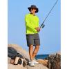 imageCOOFANDY Mens Sun Protection Shirts Long Sleeve Rash Guard Swim TShirts Lightweight Quick Dry Fishing ShirtsLemon Green