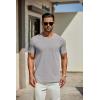 imageCOOFANDY Mens T Shirts Short Sleeve Classic V Neck TShirt Casual Summer Basic Tee ShirtLight Grey