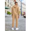 imageCOOFANDY Mens Tracksuits 2 Pieces Waffle Hoodies Sweatsuit Sets Sports Jogging Suit SetKhaki