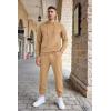 imageCOOFANDY Mens Tracksuits 2 Pieces Waffle Hoodies Sweatsuit Sets Sports Jogging Suit SetKhaki
