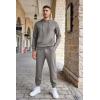 imageCOOFANDY Mens Tracksuits 2 Pieces Waffle Hoodies Sweatsuit Sets Sports Jogging Suit SetLight Grey