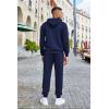 imageCOOFANDY Mens Tracksuits 2 Pieces Waffle Hoodies Sweatsuit Sets Sports Jogging Suit SetNavy Blue