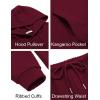 imageCOOFANDY Mens Tracksuits 2 Pieces Waffle Hoodies Sweatsuit Sets Sports Jogging Suit SetWine Red