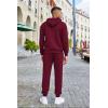 imageCOOFANDY Mens Tracksuits 2 Pieces Waffle Hoodies Sweatsuit Sets Sports Jogging Suit SetWine Red