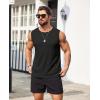 imageCOOFANDY Mens Workout Tank Tops Sleeveless Gym Muscle Tee Shirts 2 Pack Casual Breathable Waffle Knit TanksBlack1 Pcs