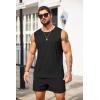 imageCOOFANDY Mens Workout Tank Tops Sleeveless Gym Muscle Tee Shirts 2 Pack Casual Breathable Waffle Knit TanksBlack1 Pcs