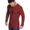 imageCOOFANDY Men 2 Pack Muscle Fitted T Shirt Gym Workout Athletic Long Sleeves TeeTrue Red