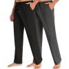 imageCOOFANDY Men Cotton Yoga Pants Casual Sweatpants Jogger Open Bottom Lounge Pants with Pockets2 Pack BlackDark Heather Grey