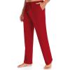 imageCOOFANDY Men Cotton Yoga Pants Casual Sweatpants Jogger Open Bottom Lounge Pants with PocketsRed