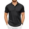 imageCOOFANDY Men Golf Polo Shirts Short Sleeve Dry Fit Moisture Wicking Shirts Casual Collared Athletic TeesBlack
